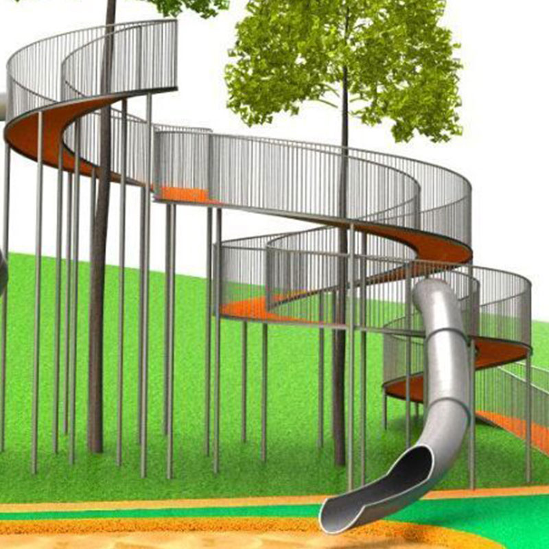 Lego sky corridor amusement outdoor landscape stainless steel slide_letto non-standard amusement equipment