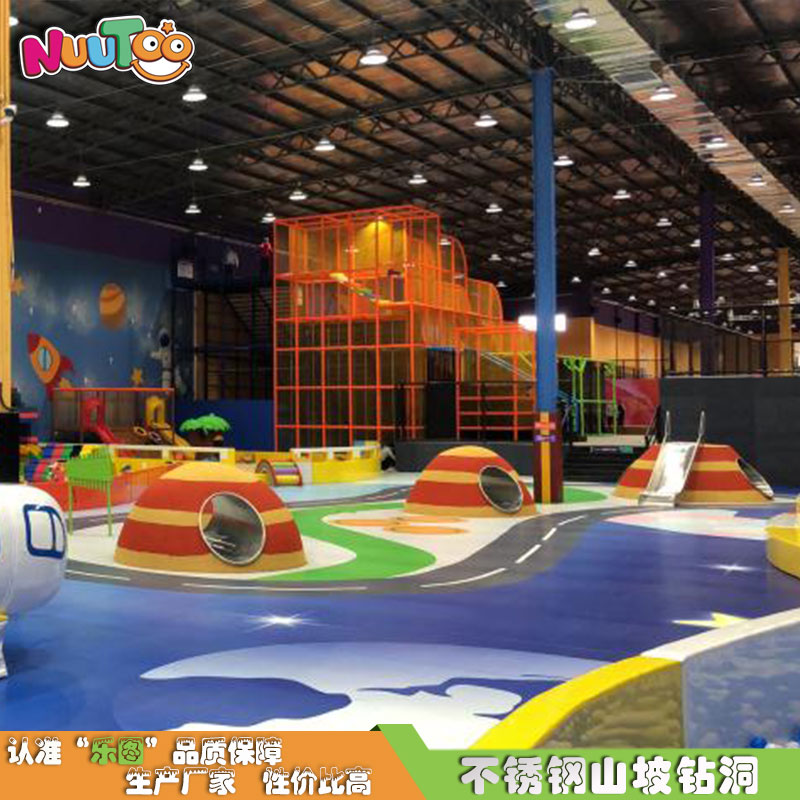 Children's amusement equipment, hillside drilling holes, non-standard amusement equipment, stainless steel drill barrels, outdoor playgrounds, hillside drill barrels